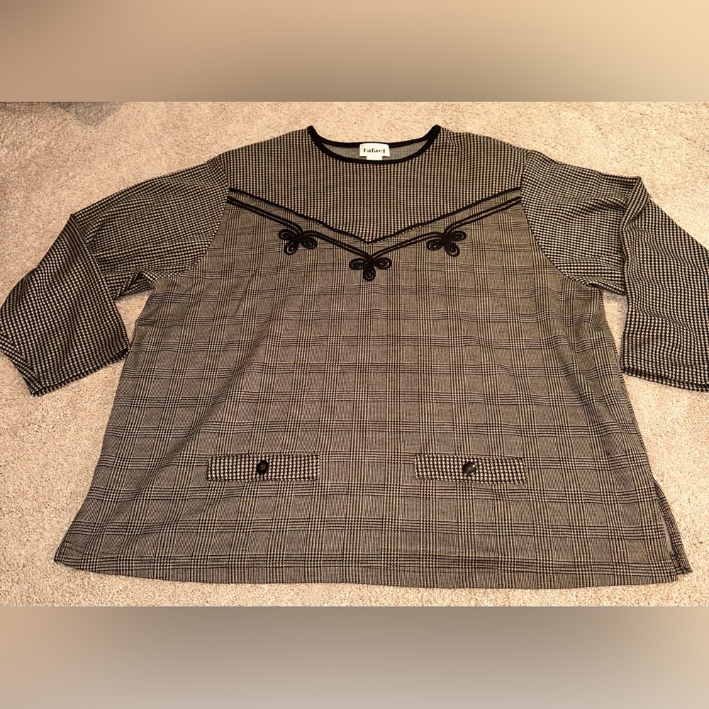 RAFAEL Houndstooth Top. Size 3X